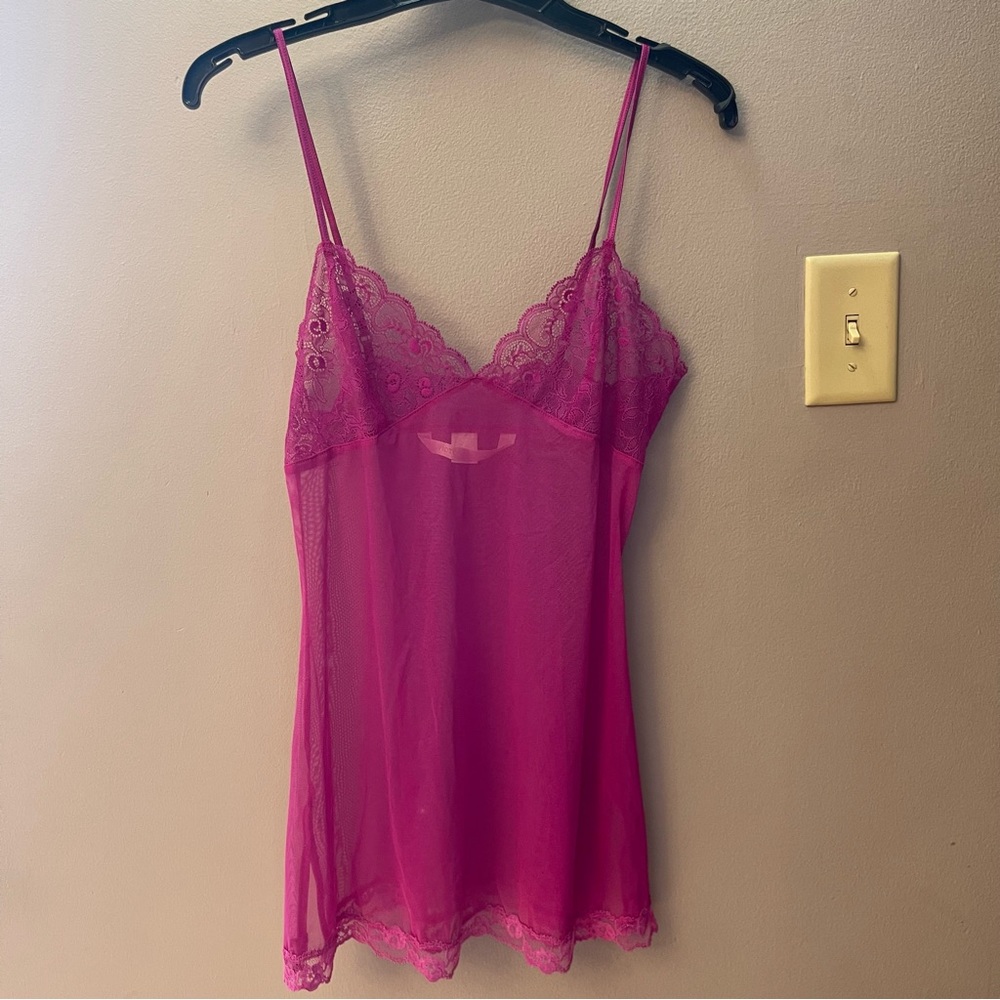 Y2K Victoria’s Secret mesh and lace mini slip dress